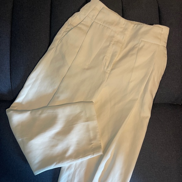 Jil Sander wild leg carpi high waisted trousers white pants cotton. size 36. - Picture 3 of 4